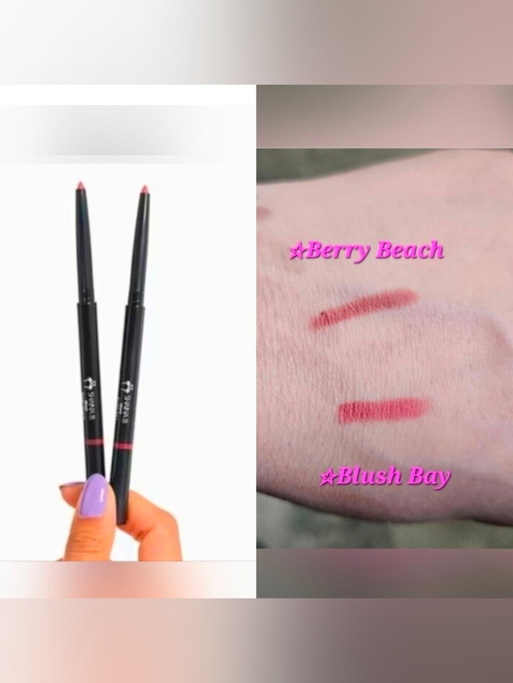 Shaina B Miami Lipliner Duo -Berry Beach & Blush Bay BNIB